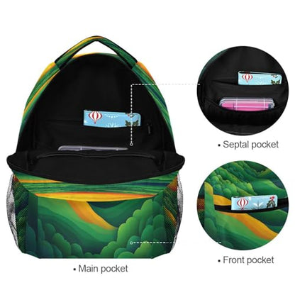 Cute Backpack for Unisex Adult Waterproof Laptop Bag with Chest Strap for Travel Trip Spinach Landscape Style - color: Multicolor08