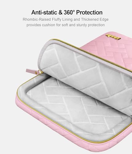Lacdo 360° Protective 14 Inch Laptop Sleeve Case for HP Lenovo Dell ASUS Chromebook 14 / HP Pavilion Stream 14 / Dell Inspiron 14 / Lenovo IdeaPad 14 / Aspire/ASUS ZenBook Computer Bag, Sakura Pink - color: Sakura pink, size: 14 Inch