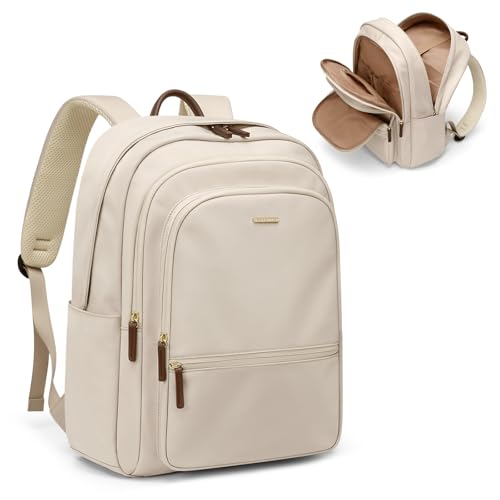 GOLF SUPAGS 15.6 Inch Women's Laptop Backpack, Water Resistant Work College Travel Daypack, Everyday Commuter Bag for Teacher Nurse (Apricot) - color: Apricot