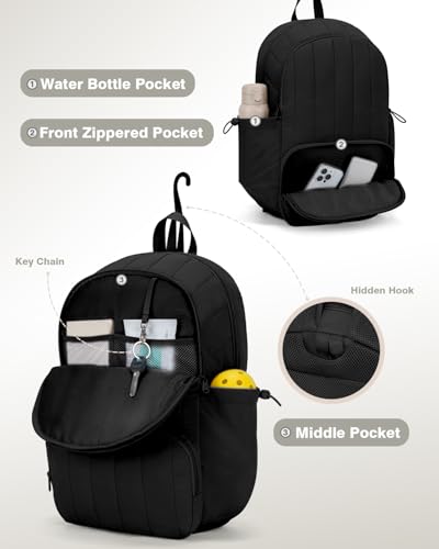 Pickleball Bag, Pickleball Backpack with Shoe Compartment and Paddle Slots, Large Sports Gym Backpack with Wet Pocket - color: Black