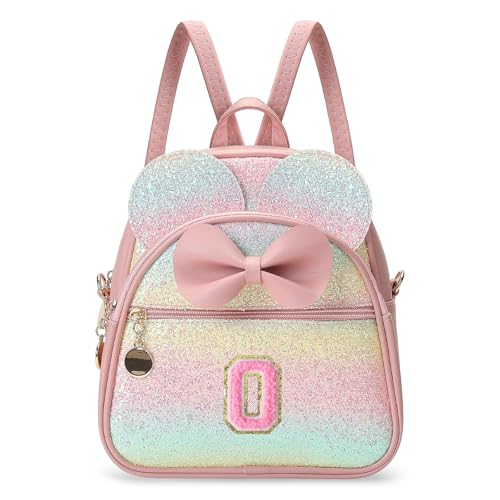 Birthday Gift for 2 3 4 5 6 7 8 9 10 Year old Girls Personalized Initial Mini Backpack Purse for Toddler Kids-Shine-O - color: Shine, style: O