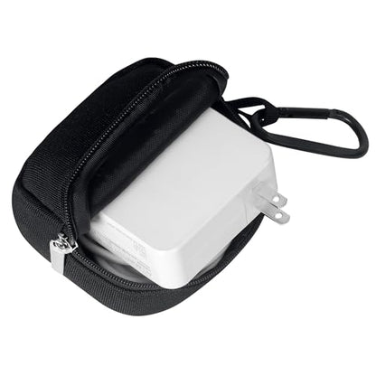 2-Piece Mini Pouch with Carabiner Clip, Unisex Small Organizer Case for Electronics, Makeup, and Accessories (Black) - color: Black