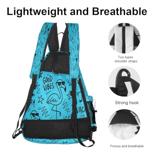 Pickleball Bag for Women & Men – Lightweight Sports Backpack with Paddle Compartments, Dual Carry Modes, Detachable Zippered Strap, Brown Leopard, Great Gift Option for Players - color: Blue