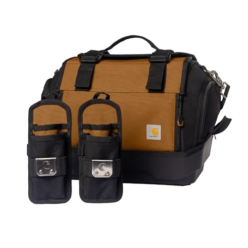 Carhartt Mens Station Tool Bag W/Adjustable Shoulder Straps, Durable, Water-Resistant Tool Organizer, Medium Tool Bag - style: Medium Tool Bag
