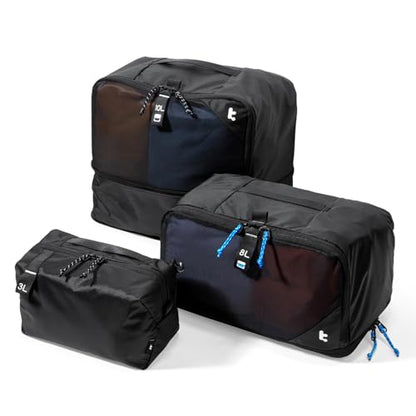tomtoc 3 Set Packing Cubes for Travel Essentials, Odor-Resistant Compression Expandable Packing Cubes, Lightweight Travel Bag Pouch, Luggage Organizers Accessories for Backpack & Suitcase - size: Packing Cubes 3 Pack