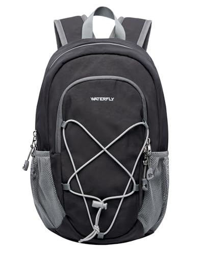WATERFLY 12L Small Hiking Backpack: Day Pack Lightweight Travel Bag Camping Fitness Cycling Outdoor Sports Daypack For Women Men - color: Grey