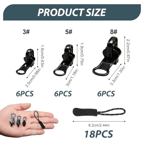 18 Sets Universal Zipper Repair Kit 3 Sizes