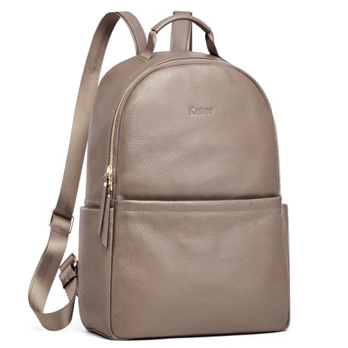 Kattee Genuine Leather Backpack Purse for Women Antitheft Rucksack Soft Work Casual Daypack Fashion - color: Brown