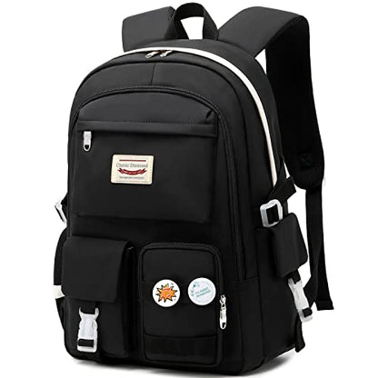 Classic Diamond School Backpack for Girls Laptop Backpack Cute Bookbag Kawaii College Backpack School Backpacks for Teens Girls Student (Black) - color: Black