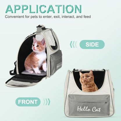 Cat Backpack Carrier, Large Space & Breathable, Ventilated Mesh Design Pet Backpack for Cats or Small Dogs, Intended for Hiking/Camping/Traveling (Gray, 14.6"x9.8"x13.4") - color: Gray