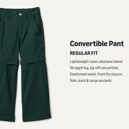 Amazon Essentials Active Boys' Water Repellent Regular Fit Active Hiking Outdoor Pants - color: Dark Green, size: Small