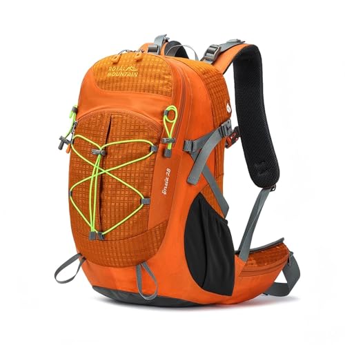 Backpacking Backpack Small Hiking Backpack for Women Men,28L Lightweight Waterproof Travel Backpacks Hiking Daypack for Camping Cycling Outdoor - color: Orange