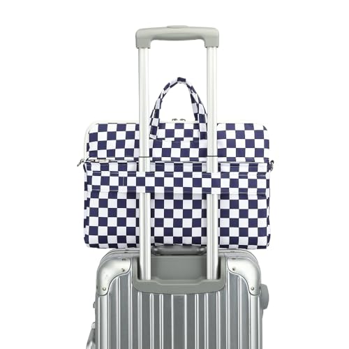 canvaslife Waterproof Pattern Resistant Laptop Shoulder Messenger Bag for Pro 16 inch and 15.6 inch-16 inch Laptop (Deep blue Checker) - color: Deep Blue Checker