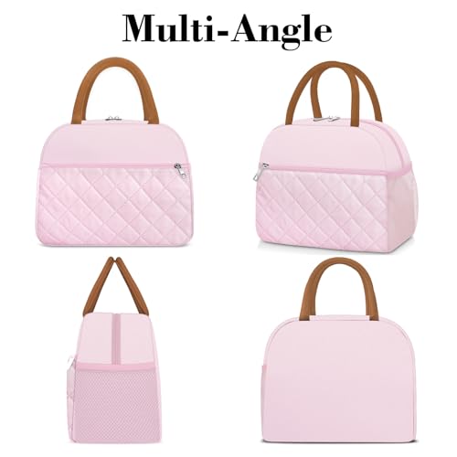 Coobiiya Lunch Box Lunch Bag for Women Men - color: Embroidered Pink