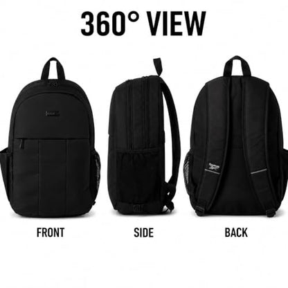 Reebok Backpack - Multipurpose Lightweight Carry On Everyday Laptop Gym Travel Commuter Backpack, Regan II Black - color: Regan II Black