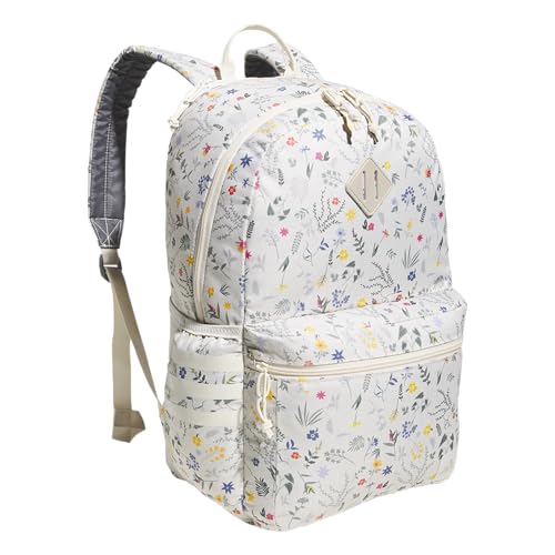 adidas Classic 3-Stripe Backpack for Laptop, School and Travel, 28L - color: Meadow Floral Wonder White/Wonder White/5.0