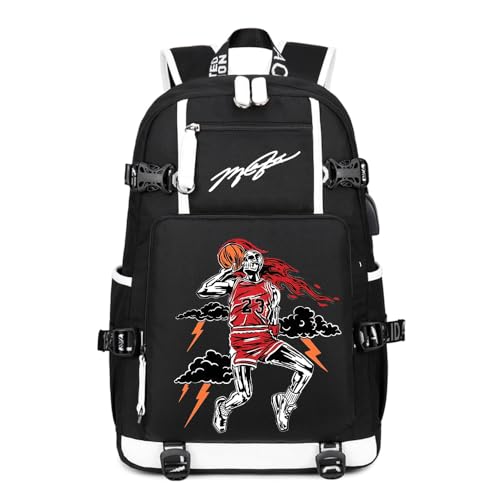 Txiujou Basketball Player 23 Student School Bag, Laptop Backpack, Ultra-Light Travel Bag, For Men And Women (Black1) - color: Black1