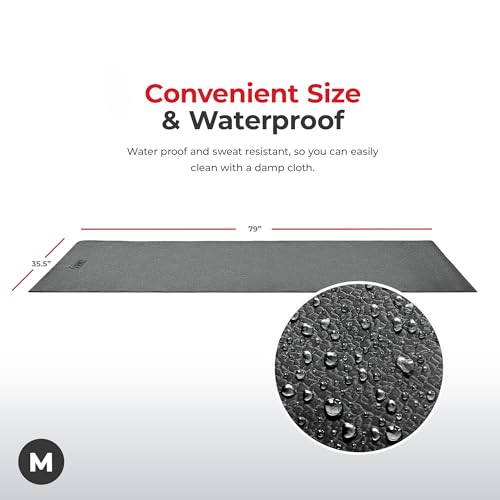 Sunny Health & Fitness Equipment Mat – Multiple Size Options – Non-Slip Floor Protection Pad for Treadmill, Bike, Elliptical, Yoga or Standing Desk and other Exercise Equipment - style: Medium 79”