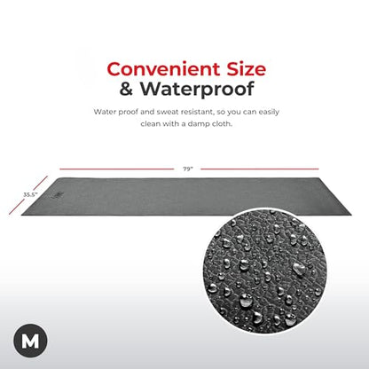 Sunny Health & Fitness Equipment Mat – Multiple Size Options – Non-Slip Floor Protection Pad for Treadmill, Bike, Elliptical, Yoga or Standing Desk and other Exercise Equipment - style: Medium 79”