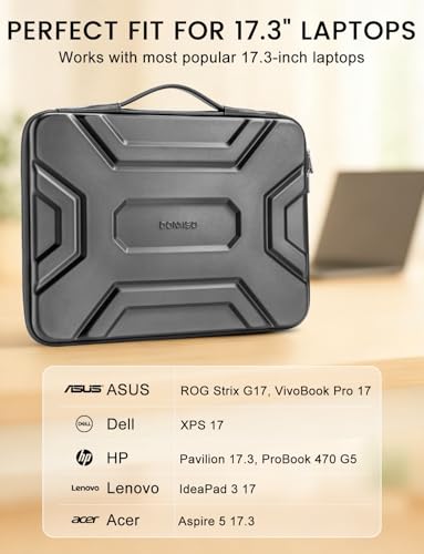 DOMISO 17 inch Laptop Sleeve with Handle, Shockproof and Waterproof EVA Protective Laptop case, Laptop Sleeves for 17.3" HP Dell Asus Laptop, Dark Grey - color: Dark Grey, size: 17.3 inch