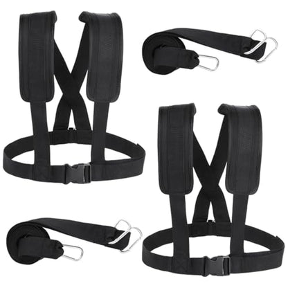 Tire Dragging Harness with Adjustable Padded Straps, 2 Pack Training Kits for Sprint, Football, and Speed Resistance Workouts