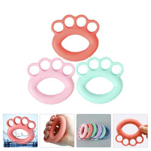 Luxshiny 3pcs Hand Grip Strengthener Rings Set Silicone Massage Surface, Finger Trainers for Hand Rehabilitation and Strength Training, 10lb Pink, 20lb Mint Green, 30lb Orange for Musicians