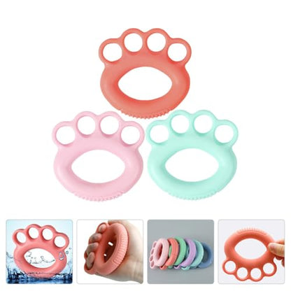 Luxshiny 3pcs Hand Grip Strengthener Rings Set Silicone Massage Surface, Finger Trainers for Hand Rehabilitation and Strength Training, 10lb Pink, 20lb Mint Green, 30lb Orange for Musicians