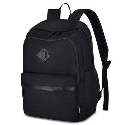 RAVUO Backpack for Men, Water Resistant Black School Backpacks Large Bookbag 15.6inch Laptop Back Pack College Daypack Schoolbag for Teen Boys Girls - color: Black