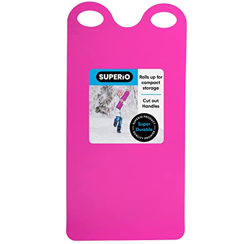Superio Snow Slider Mat, Flexible Snow Sled Flying Carpet, Roll up Sleds for Kids 36" / Adults 54" Lightweight Plastic Snowboard Sled, 1 Pack - color: Pink, size: 36"