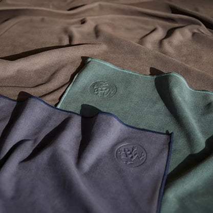 Manduka eQua Hot Yoga Mat Towel - 72" | Instant Moisture Activated Grip | Ultra Soft Microfiber | Quick Dry, Daily Use Ready | Lightweight, Travel Friendly Mat Layer - color: Midnight Blue