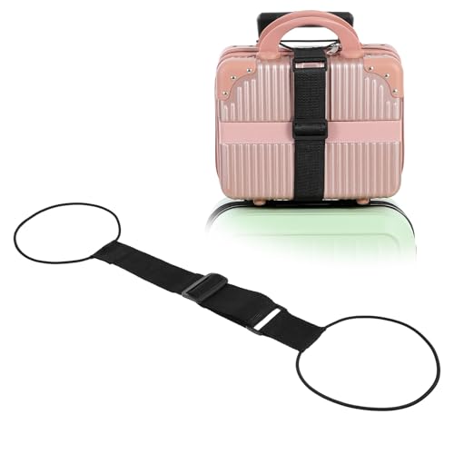 4 Pack Adjustable Luggage Straps Suitcase Belt for Add a Bag, Lightweight Easy Elastic Wrap Belts for Attaching Extra Bags, Luggage Straps Bag Bungee, Travel Accessories(Black/Rainbow)