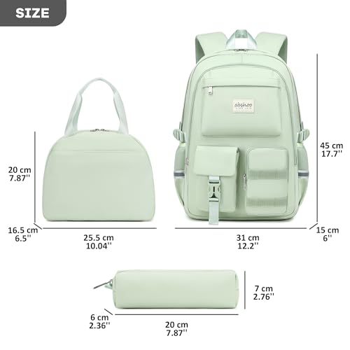 abshoo School Backpack for Girls Teen Elementary Middle High School Bookbag - color: Olive Green