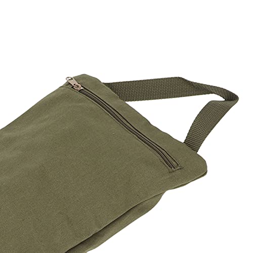 Green Yoga Sand Bag with Handle, Portable Fillable Yoga Canvas Sandbags for Yoga Weights and Training, Adjustable Weighted Sandbag for Pilates Workout, Durable Cotton Oute