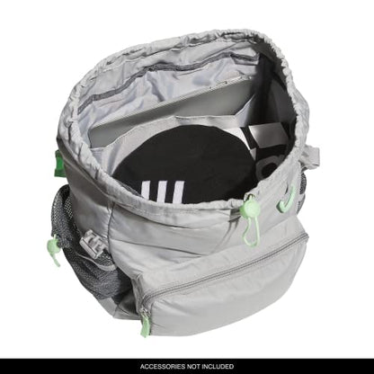 Saturday Sport Fashion Compact Small Size Backpack - color: Grey Two/Semi Green Spark