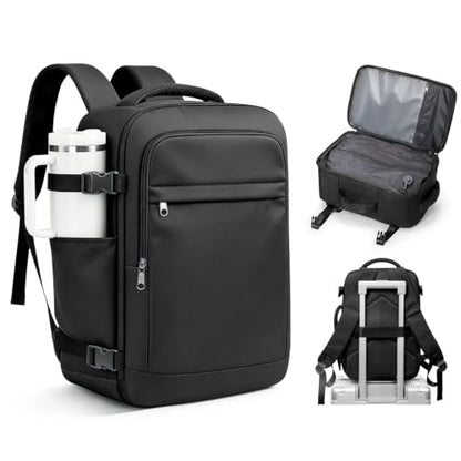 VGCUB Vacuum Backpack Travel with Pump, 40L Carry On Travel Backpack Flight Approved TSA, Vacuum Seal Compression Bags for Clothing, Waterproof Personal Item Bag for Women Men Black - color: A-black With Vacuum Bag