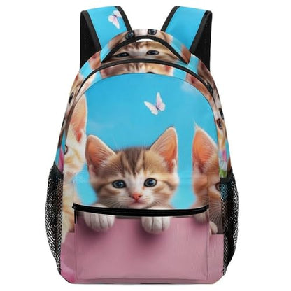 Unisex Adult Laptop Backpack, Casual Book Bags Garden Wonder Kittens Cats Large Backpack Lightweight Hiking Daypack with Adjustable Strap - color: Color(534)