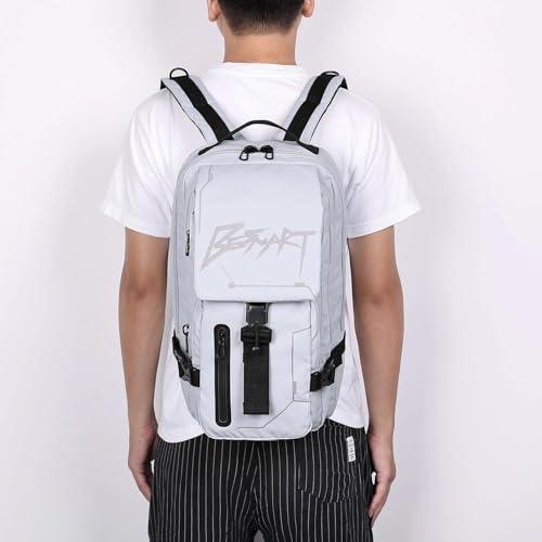 BESMART Hiking Outdoor Travel Backpack with Design, Water-Resistant Laptop Daypack Book Bag with Multi-Layer for Men & Woman (Light Grayish Blue) - color: Light Grayish Blue