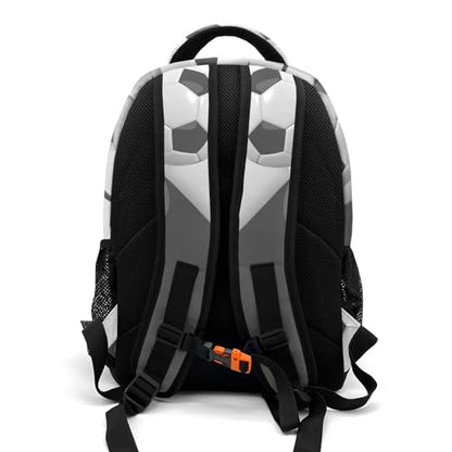 Personalized Casual Backpack Sport Ball Athlete Player Soccer Grey College School Laptop Travel Daypack for Boys Girs 16.5 Inch - color: Grey