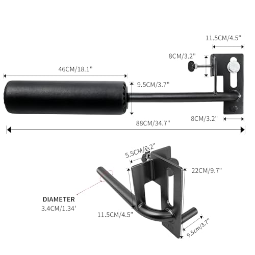 AHTAPFON Nordic Leg Roller for Rack Mounted,Bulgarian Split Squat Accessories,Nordic Hamstring Curl Attachment,Home Gym Equipment for uprights ranging from 2" to 4" wide - size: 5/8″-16mm Hole