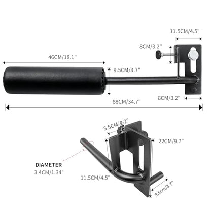 AHTAPFON Nordic Leg Roller for Rack Mounted,Bulgarian Split Squat Accessories,Nordic Hamstring Curl Attachment,Home Gym Equipment for uprights ranging from 2" to 4" wide - size: 1″-26mm Hole