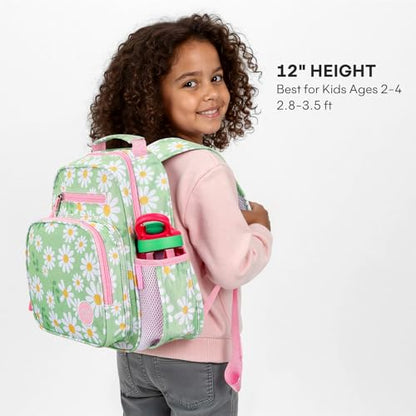 mibasies Toddler Backpacks for Girls 2-4: Little Kid Bookbag for Preschool Prek Daycare Daisy Green - color: Daisy Green, style: Toddler-12"h(not Fit Folder)