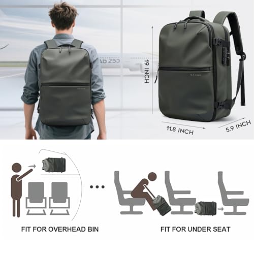 BANGE Travel Backpack with TSA lock version can hold 15.6 inch Laptop suitable Daily Commute and Overnight Flight Approved Anti-theft Bag - color: Green