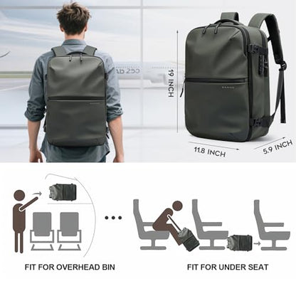 BANGE Travel Backpack with TSA lock version can hold 15.6 inch Laptop suitable Daily Commute and Overnight Flight Approved Anti-theft Bag - color: Green