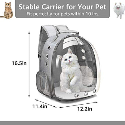 Henkelion Bubble Carrying Bag for Small Medium dogs Cats, Space Capsule Pet Hiking backpack, Airline Approved Travel carrier - Grey - color: Grey