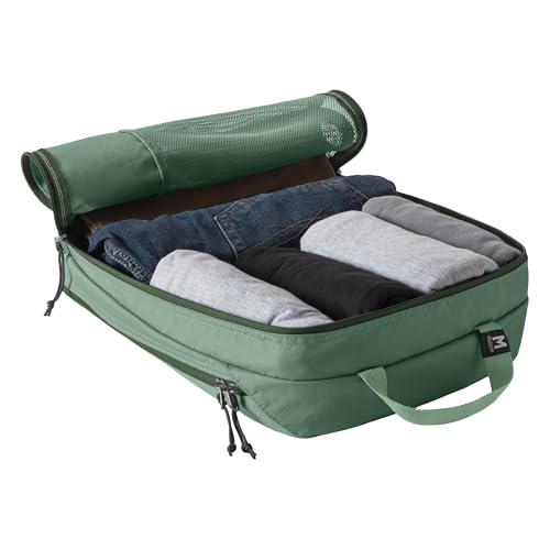 Eagle Creek Pack-It Essentials Set - Compression Packing Cubes for Compartmentalizing Luggage - Convenient Top Handle - Easy Grab Zipper Pull - Willow Green - 3 Piece Set - color: Willow Green