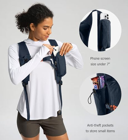 Uselike 10L Small Hiking Backpack Travel Daypack Lightweight Packable Back Pack for Women Men(Dark Navy) - color: Dark Navy