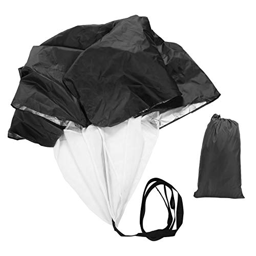 Running Parachute Speed Training, Speed Training Equipment Running Parachute Adjustable Waistband Pongee Coating Drag Running Speed Training Parachute for Sports (Black)