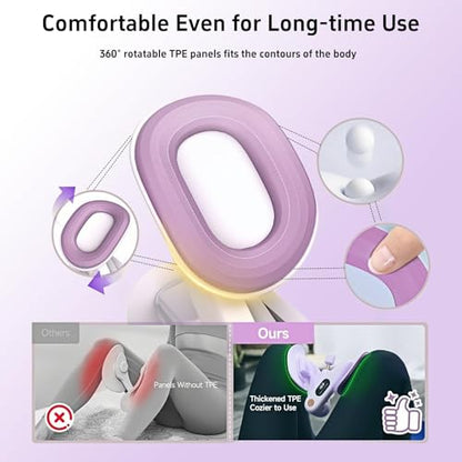 Upgraded Purple Inner Thigh Exerciser with LED Display, 0-70lb Adjustable Inner Thigh Exerciser, Pelvic Floor Muscle Trainer, 360°Hip Trainer for Women Postpartum Recovery