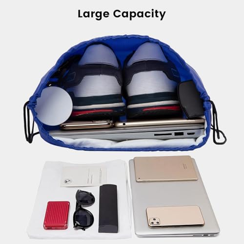 Vorspack 100 Pcs Drawstring Bags Bulk - Lightweight Drawstring Backpack, Cinch Bag for Party Sport Gym Trip Gift - Blue - color: Blue