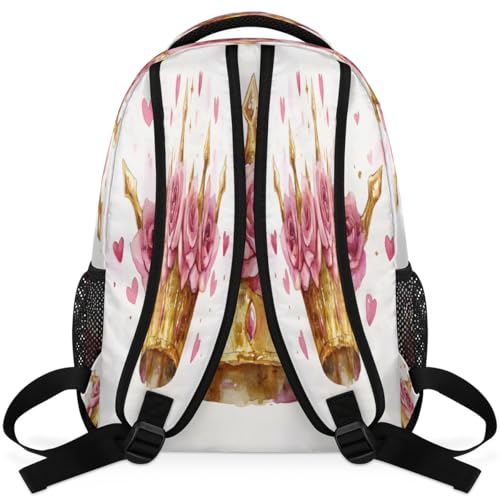 Gold Crown Laptop Backpack for Women 17 inch Backpacks Lightweight Computer Bag Rucksack Casual Daypack Work Travel - color: Multicolor-5